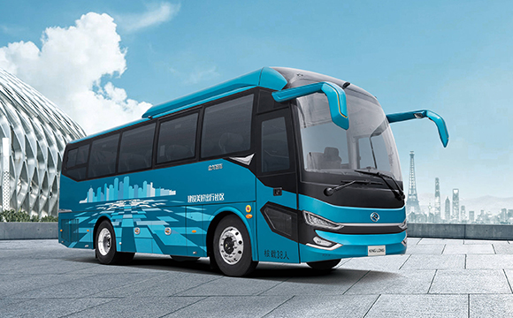 Modern coach on the road